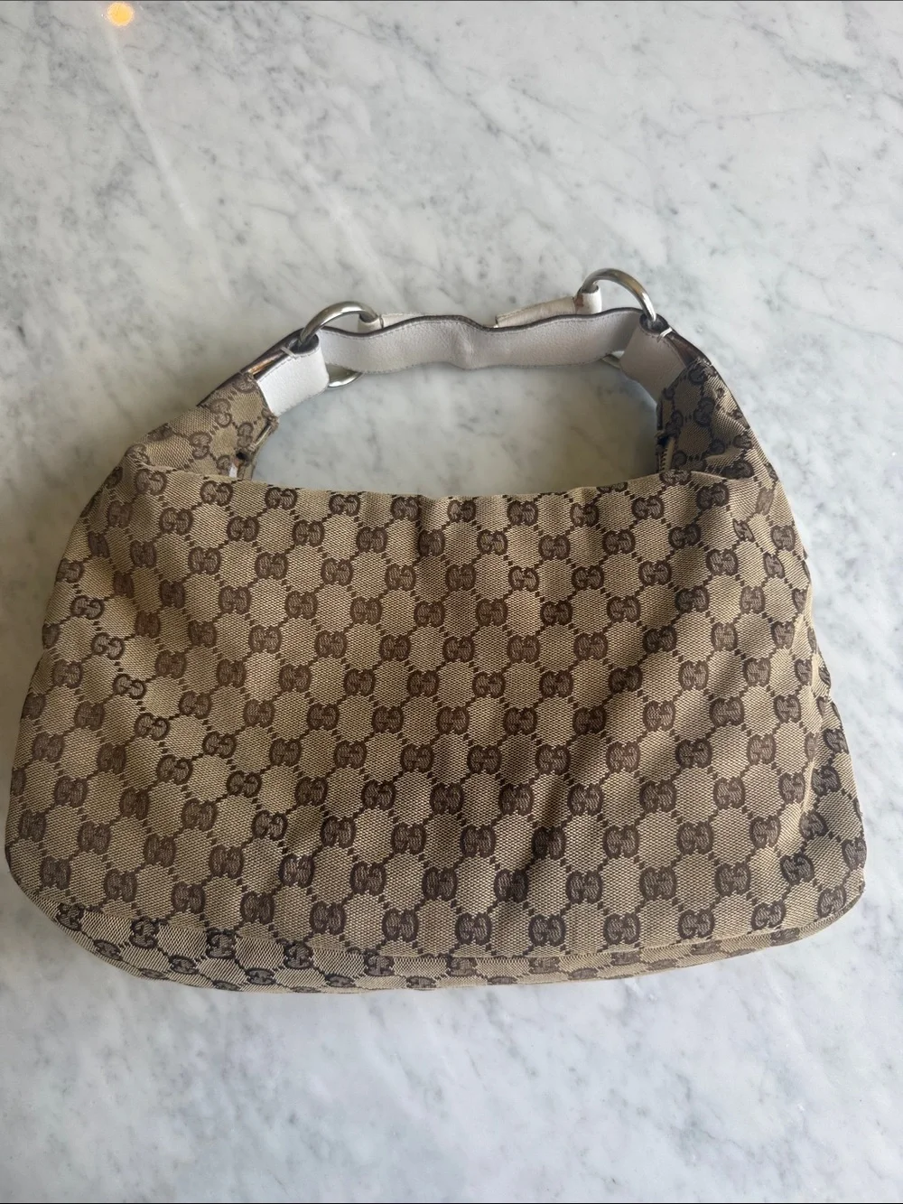 Gucci GG Canvas Horsebit Hobo Bag
